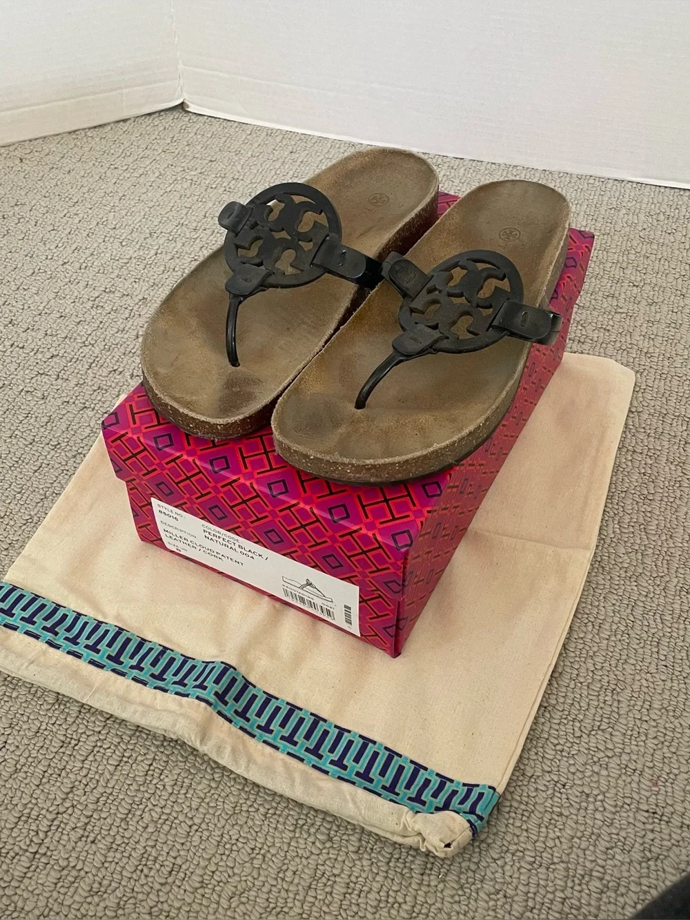 Tory Burch Miller Cloud patent leather cork shoes
